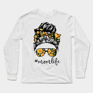 #MomLife Messy Mom Sunglasses Design Long Sleeve T-Shirt